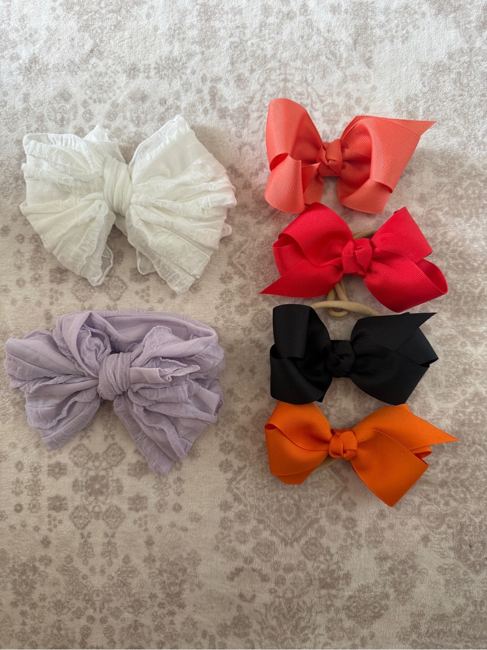 Caden Lane Assorted Kids Bow headband white, Lavender, Coral, Red, Black, Orange